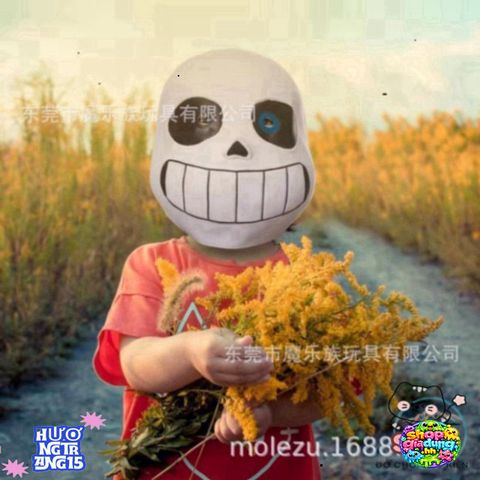 Mặt Nạ Đầu Mắt Xanh Undertale Sans - Phụ Kiện Hóa Trang Halloween Độc Đáo Cho Người Yêu Thích Game
