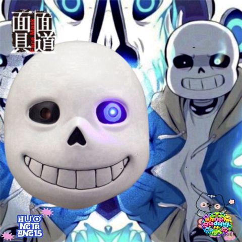 Mặt Nạ Đầu Mắt Xanh Undertale Sans - Phụ Kiện Hóa Trang Halloween Độc Đáo Cho Người Yêu Thích Game