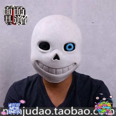 Mặt Nạ Đầu Mắt Xanh Undertale Sans - Phụ Kiện Hóa Trang Halloween Độc Đáo Cho Người Yêu Thích Game