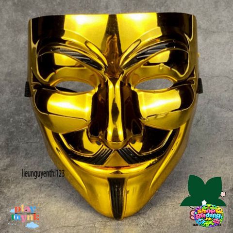 Mặt Nạ Vàng Hàn Quốc Hóa Trang - Mặt Nạ Hacker Bóng Đẹp Làn Da Cho Tiệc Halloween và Các Dịp Lễ