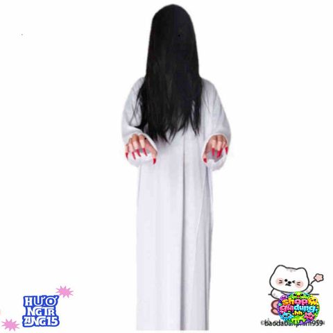Bộ Trang Phục Hóa Trang Ma Cương Thi Halloween - Áo khoác, Mũ Đuôi Sam Đáng Sợ, Dự Tiệc Cosplay Thú Vị, Freesize Từ 158cm đến 185cm