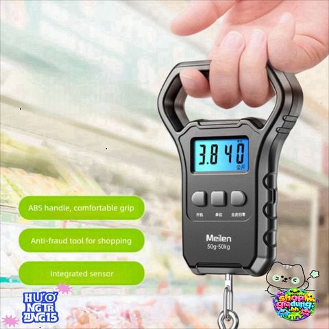 Cân Điện Tử BAGUO Mini 50kg - Cân Hành Lý & Câu Cá Kỹ Thuật Số, Sạc USB, Thiết Kế Nhỏ Gọn, Đèn Nền sáng