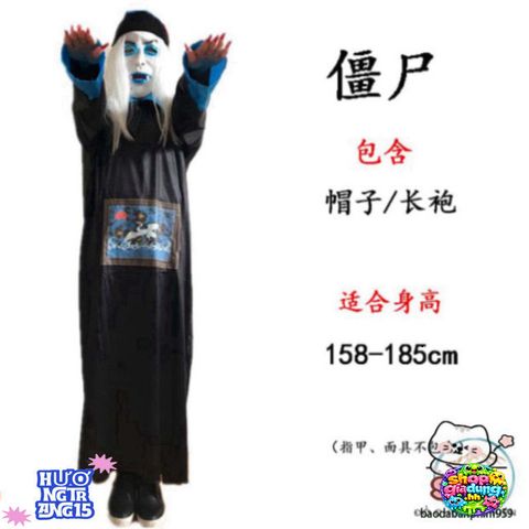 Bộ Trang Phục Ma Cương Thi Halloween - Phụ Kiện Kinh Dị Cho Bữa Tiệc Hóa Trang & Cosplay Cực Chất