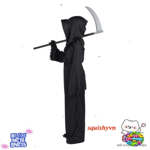 Bộ Trang Phục Thần Chết LED Halloween - Áo Choàng, Mũ, Găng Tay, Lưỡi Hái - Trang Phục Ma Mị Độc Đáo Cho Tiệc Hóa Trang