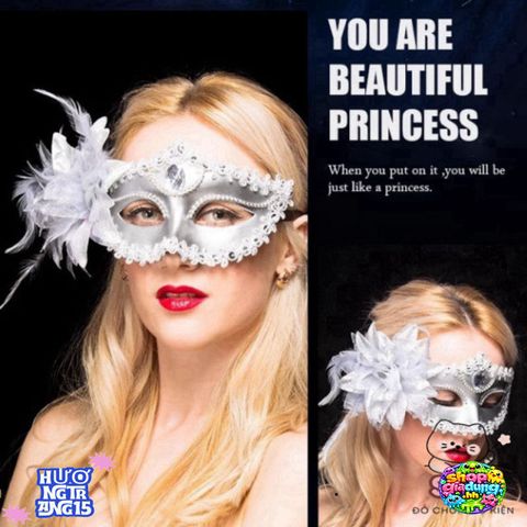 Mặt Nạ Nửa Mặt Hoa Huệ Lớn - Mặt Nạ Trang Trí Tiệc Cưới, Halloween, Dạ Tiệc Sang Trọng, Phụ Kiện Thời Trang Quyến Rũ