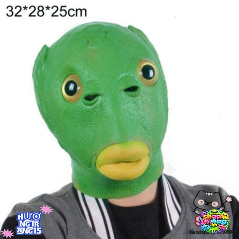 Khăn Che Mặt Silicone Quái Vật Màu Xanh Lá - Độc Đáo, An Toàn, Đạo Cụ Hóa Trang Cho Lễ Hội, Halloween, Giáng Sinh