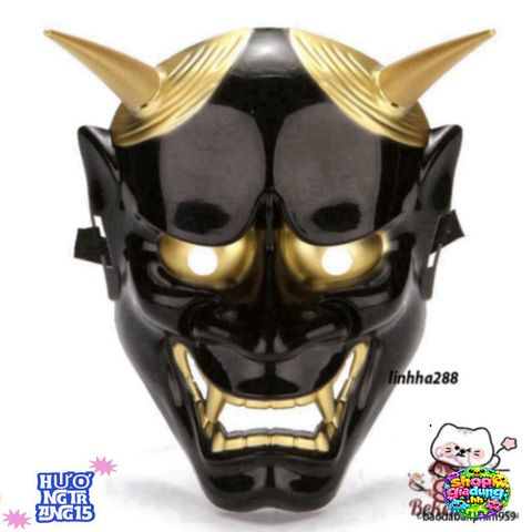 Mặt Nạ Hóa Trang Quỷ Vương Hannya Oni 2 Sừng - Phụ Kiện Halloween Độc Đáo Cho Bữa Tiệc Hóa Trang