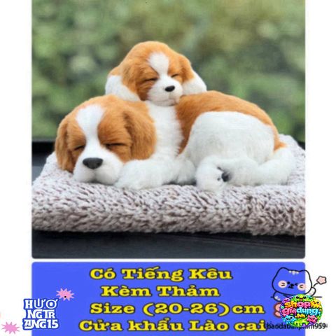 Gấu Bông Chó Mèo Trang Trí Ô Tô - Có Âm Thanh & Thảm Khử Mùi Than Hoạt Tính - Phụ Kiện Xe Hơi Đáng Yêu