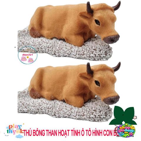 Thú Bông Hình Con Bò Hút Mùi Than Hoạt Tính Ô Tô - Phụ Kiện Trang Trí Xe Êm Ái, Kháng Khuẩn và Giữ Không Khí Trong Lành