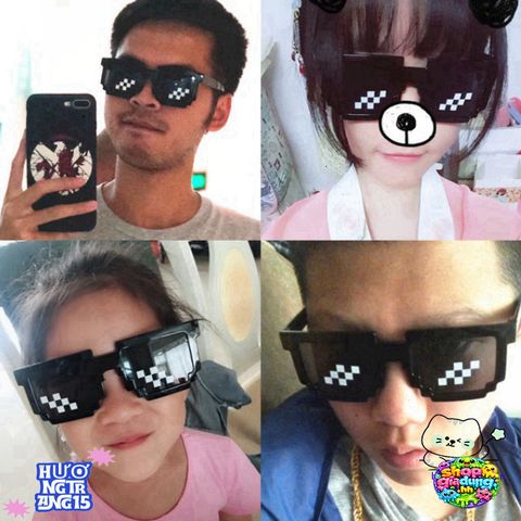 Kính Thug Life Minecraft Đen - Phụ Kiện Gamer Siêu Ngầu, Chống Tia UV, Thiết Kế Gọn Nhẹ, Phù Hợp Nam Nữ