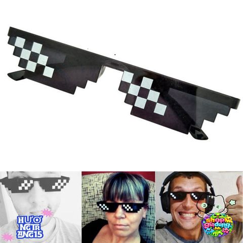 Kính Thug Life Minecraft Đen - Phụ Kiện Gamer Siêu Ngầu, Chống Tia UV, Thiết Kế Gọn Nhẹ, Phù Hợp Nam Nữ