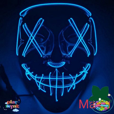 Mặt Nạ Phát Quang Halloween Hacker EL - Mặt Nạ Đèn LED Đa Sắc Cho Tiệc Hóa Trang và Cosplay, Tạo Ấn Tượng Nổi Bật