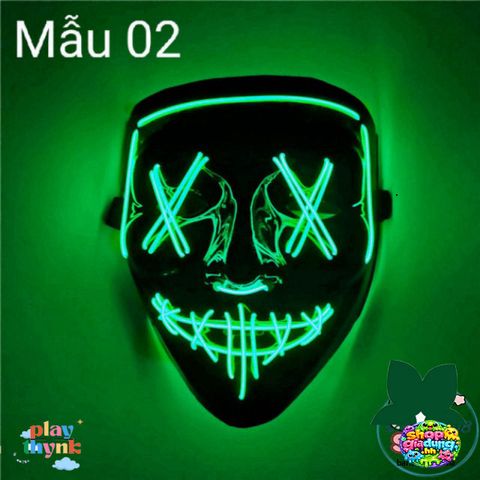 Mặt Nạ Phát Quang Halloween Hacker EL - Mặt Nạ Đèn LED Đa Sắc Cho Tiệc Hóa Trang và Cosplay, Tạo Ấn Tượng Nổi Bật