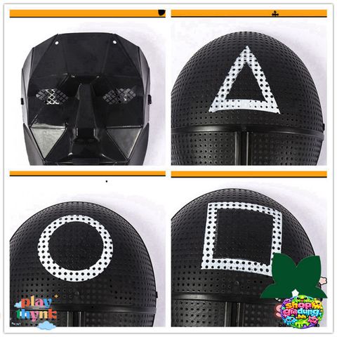 Mặt Nạ Cosplay Squid Game - Hình Tam Giác, Vuông, Tròn Độc Đáo cho Halloween và Tiệc Hóa Trang