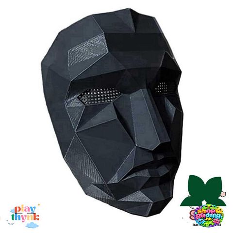 Mặt Nạ Cosplay Squid Game - Hình Tam Giác, Vuông, Tròn Độc Đáo cho Halloween và Tiệc Hóa Trang