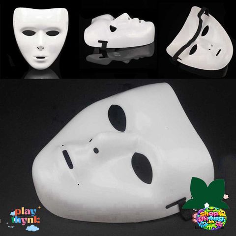 Mặt Nạ Halloween JabbaWockeeZ Trắng - Mặt Nạ Trò Chơi Con Mực PVC An Toàn Cho Người Lớn & Trẻ Em - Dùng Trong Tiệc Hóa Trang