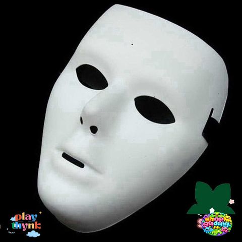 Mặt Nạ Halloween JabbaWockeeZ Trắng - Mặt Nạ Trò Chơi Con Mực PVC An Toàn Cho Người Lớn & Trẻ Em - Dùng Trong Tiệc Hóa Trang