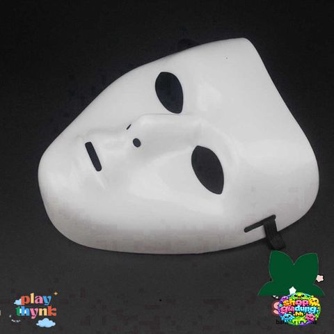 Mặt Nạ Halloween JabbaWockeeZ Trắng - Mặt Nạ Trò Chơi Con Mực PVC An Toàn Cho Người Lớn & Trẻ Em - Dùng Trong Tiệc Hóa Trang