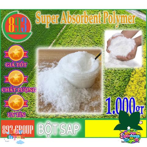 Bột SAP 1kg - Đá Gel Tuyết Nhân Tạo cho Quạt Lạnh, Bảo Quản Thực Phẩm và Hải Sản - Tiết Kiệm Nước và Giữ Ẩm Tốt