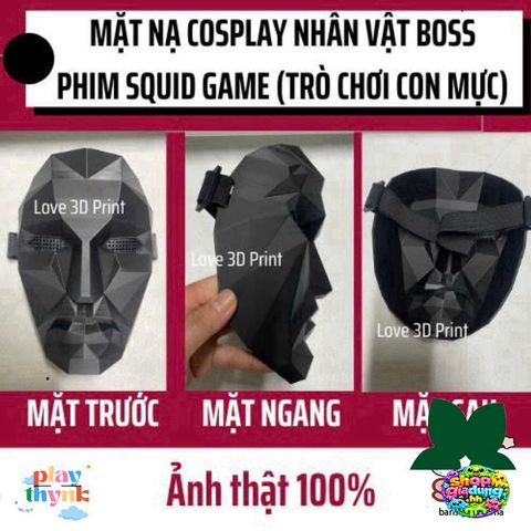 Mặt Nạ Cosplay 3D Trò Chơi Con Mực BOSS - Phụ Kiện Halloween Độc Đáo, Chất Liệu Nhựa PLA An Toàn, Đặt Trước Tại Việt Nam