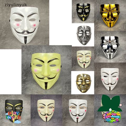 Mặt Nạ Hacker Vendetta Giáng Sinh - Quà Tặng Độc Lạ Nhựa PVC Cosplay Halloween, Phù Hợp Mọi Lứa Tuổi