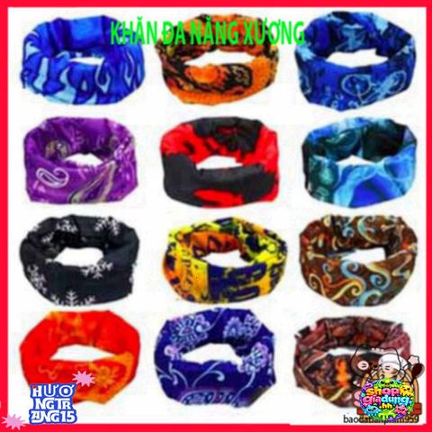 Khăn Đa Chức Năng Hình Đầu Lâu Xanh Gradient Grafity - Phụ Kiện Thời Trang Mùa Hè, Khăn Quấn Đầu, Khăn Đeo Cổ Linh Hoạt