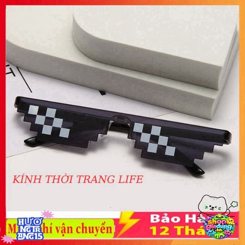 Kính Mắt Thug Life 6 Chấm - Kính Đen Thời Trang Cute, Hot Trend 2023, Chống Bụi, Dành Cho Nam Nữ