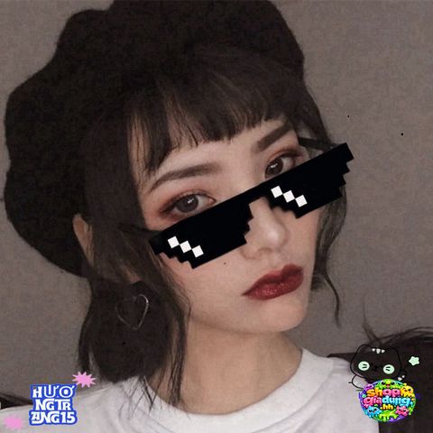 Kính Mắt Thug Life 6 Chấm - Kính Đen Thời Trang Cute, Hot Trend 2023, Chống Bụi, Dành Cho Nam Nữ