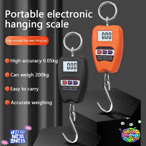Cân Điện Tử Mini LIUJIR 200KG - Cân Treo Kỹ Thuật Số Độ Chính Xác Cao với Màn Hình LCD - Hoàn Hảo Cho Gia Đình, Du Lịch, Câu Cá