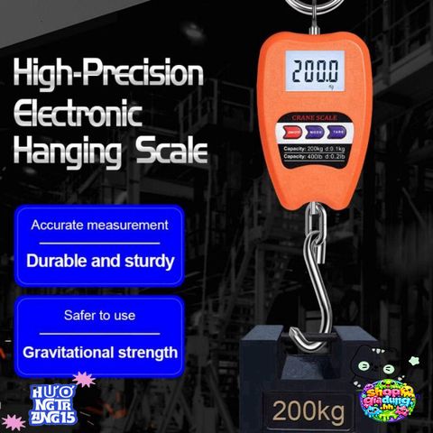 Cân Điện Tử Mini LIUJIR 200KG - Cân Treo Kỹ Thuật Số Độ Chính Xác Cao với Màn Hình LCD - Hoàn Hảo Cho Gia Đình, Du Lịch, Câu Cá