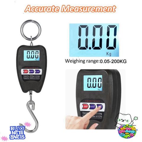 Cân Điện Tử Mini LIUJIR 200KG - Cân Treo Kỹ Thuật Số Độ Chính Xác Cao với Màn Hình LCD - Hoàn Hảo Cho Gia Đình, Du Lịch, Câu Cá