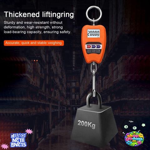 Cân Điện Tử Mini LIUJIR 200KG - Cân Treo Kỹ Thuật Số Độ Chính Xác Cao với Màn Hình LCD - Hoàn Hảo Cho Gia Đình, Du Lịch, Câu Cá