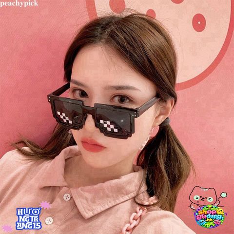 Kính Mát Thug Life Màu Peach Chất Lượng Cao - Kính Râm Cá Tính UV400 Dành Cho Nam Nữ, Phong Cách Vũ Trường