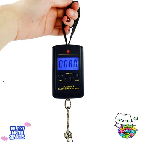 Cân Điện Tử Mini Cầm Tay 40kg - Cân Đo Chính Xác Hành Lý, Rau Củ Quả, Tiện Dụng Cho Đi Chợ Và Du Lịch