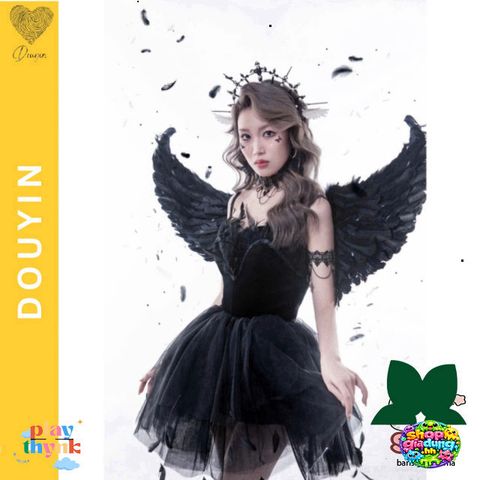 Cánh Thiên Thần Đen - Phụ Kiện Hóa Trang Halloween, Cosplay Công Chúa, Đồ Trang Phục Tiệc Giáng Sinh Dành Cho Nữ