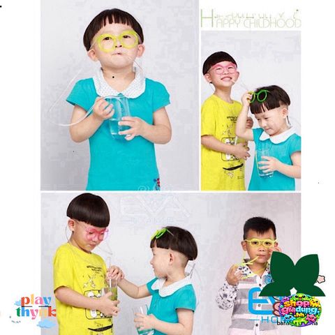 Ống Hút Mắt Kính Tròn M379 - Ống Hút Nhựa Vui Nhộn Thú Vị Dành Cho Trẻ Em và Bạn Bè - Quà Tặng Độc Đáo