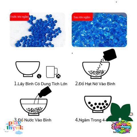 Gói Hạt Nở Tinh Thể Ngâm Nước 7-8mm - Đồ Chơi Phát Triển Kỹ Năng Cho Trẻ Em - 500 Viên Sưu Tầm Vui Chơi