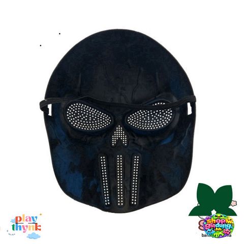 Mặt Nạ Hóa Trang Kỵ Sĩ Đen Trắng Vạch Đỏ - Phụ Kiện Halloween Độc Đáo Cho Dịp Hội, Sự Kiện, Lễ Hội