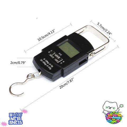 Cân Điện Tử Cầm Tay 50kg - Màn Hình LCD Rõ Nét, Móc Treo Inox Chắc Chắn, Dùng Pin AA Tiện Dụng - Cân Hành Lý, Đồ Gia Đình, Thực Phẩm