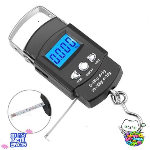 Cân Điện Tử Mini Cầm Tay Thông Minh - Cân Hành Lý 50kg Kèm Móc Treo và Thước Đo Chính Xác, Dễ Dàng Mang Theo