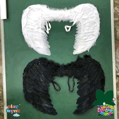 Đôi cánh thiên thần lông vũ trắng - Phụ kiện hóa trang Halloween cho trẻ em và người lớn - Thời trang đáng yêu, dễ thương