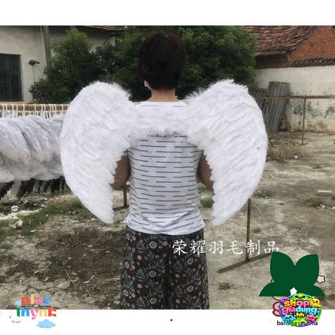 Đôi cánh thiên thần lông vũ trắng - Phụ kiện hóa trang Halloween cho trẻ em và người lớn - Thời trang đáng yêu, dễ thương