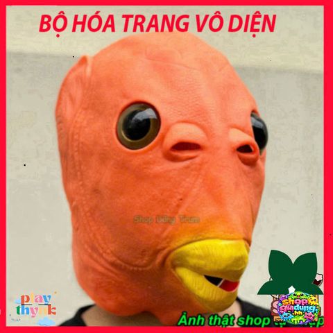 Mặt Nạ Silicone Xanh Hài Hước Cá Hài - Phụ Kiện Nhập Vai Halloween Vui Nhộn Cho Hacker, Thú Vị và Độc Đáo