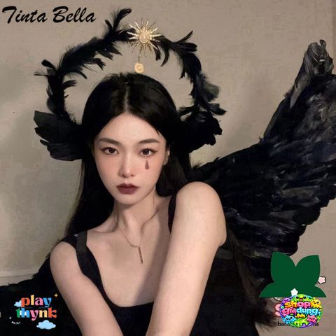 Bộ Phụ Kiện Halloween 2 Trong 1 - Băng Đô & Cánh Thiên Thần Màu Đen Trắng Dành Cho Tiệc Hóa Trang, Cosplay