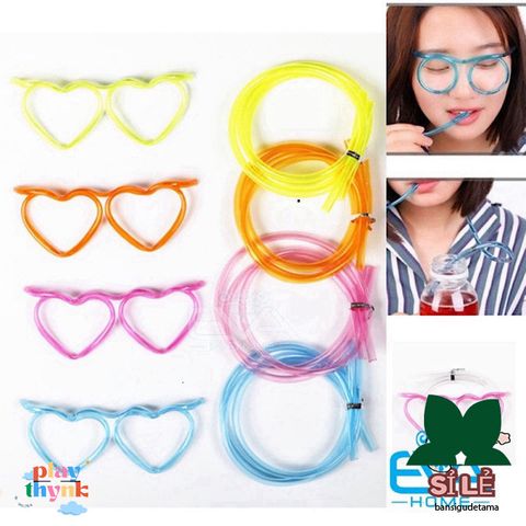 Ống Hút Mắt Kính Gọng Trái Tim Cute Độc Đáo M1429 - Phụ Kiện Thời Trang Vui Nhộn Cho Trẻ Em và Bữa Tiệc