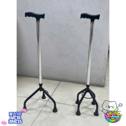 Gậy Chống Ba Chân Điều Chỉnh Chiều Cao Cho Người Già - Hỗ Trợ Khôi Phục Chức Năng Bền Bỉ Chất Liệu Sắt Mạ Crom
