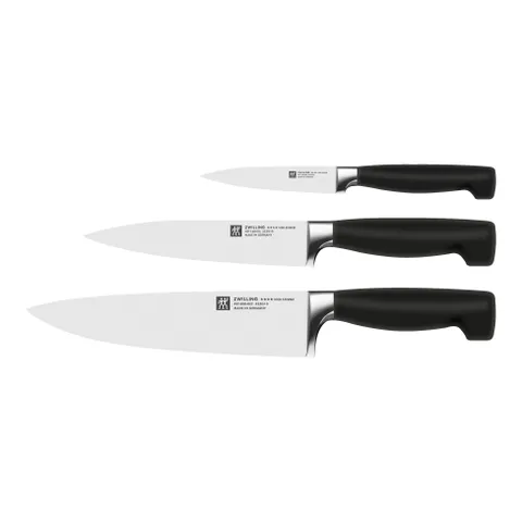 Bộ dao tự mài Zwilling Vierstene 4 món - Giới thiệu dao gọt, thái thịt, đầu bếp với công nghệ KIS - Tiện lợi, sắc bén cho nhà bếp.