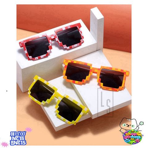 Kính Mắt Thug Life 6 Chấm Nhiều Màu - Phụ Kiện Thời Trang Siêu Ngầu Dành Cho Gamer, Độc Đáo Như Minecraft