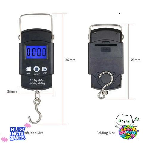 Cân Điện Tử Cầm Tay LCD 10g-50kg - Đo Lường Chính Xác, Nhỏ Gọn, Chuyển Đổi Đơn Vị 4 Chế Độ, Phù Hợp Mọi Túi Xách