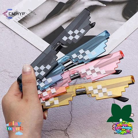 Kính Râm Pixel Retro Thời Trang Trung Tính - Thiết Kế Khảm Độc Đáo Cho Nam Nữ, Bảo Vệ Mắt Tốt Nhất